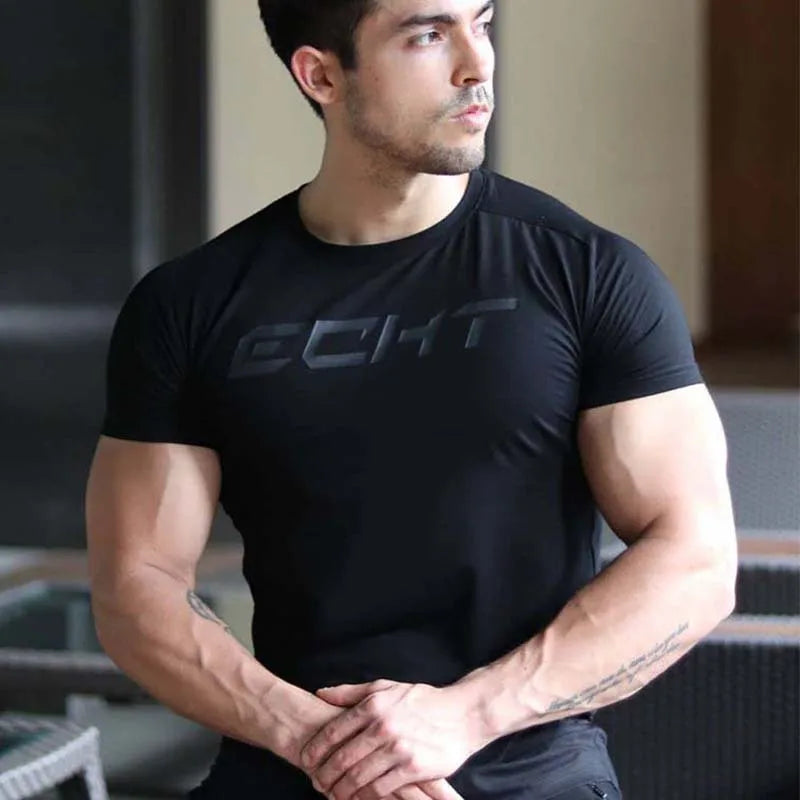 Men Summer Short Sleeve Cotton Tshirt Black